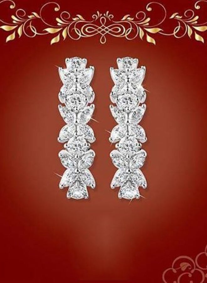 3.03 Ct Diamond Studded Red Carpet Earrings White  - Image 2