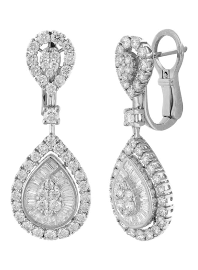 5.1 Ct Diamond Studded Pear Shaped Earrings White  - Image 2