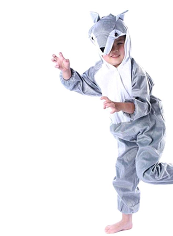 Jade Wolf Plush Attached Head Zip Closure Costume 90cm - Image 1