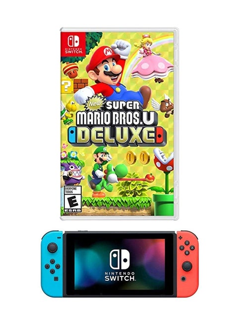 Switch Console With Super Mario Bros. U Deluxe (Intl Version) Game