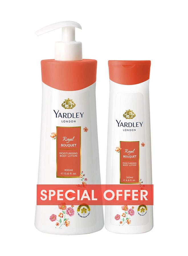 Yardley Pack Of 2 Moisturizing Body Lotion Royal Bouquet 400+200ml