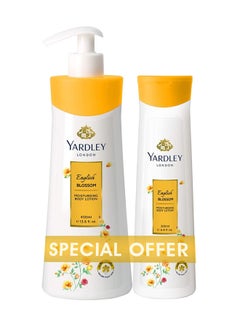 Yardley Pack Of 2 Moisturizing Body Lotion English Blossom 400+200ml 