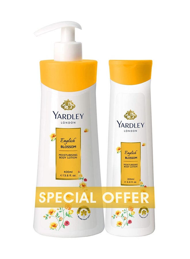 Yardley Pack Of 2 Moisturizing Body Lotion English Blossom 400+200ml