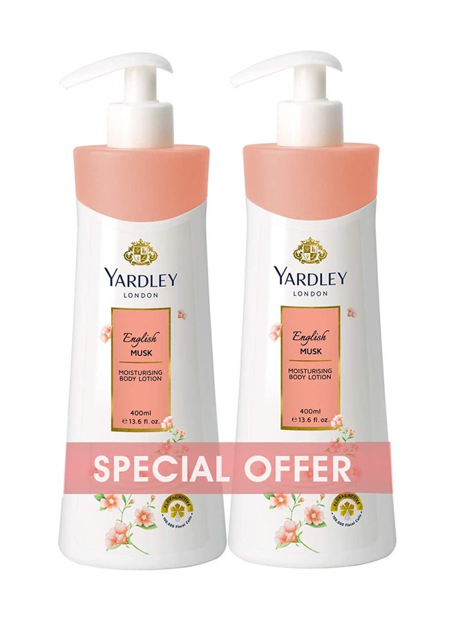 ياردلي مجموعة لوشن للجسم بخلاصة المسك الإنجليزي مكونة من قطعتين 800ملليلتر