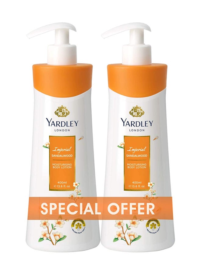 ياردلي لوشن جسم إمبريال بخشب الصندل من عبوتين 800ملليلتر