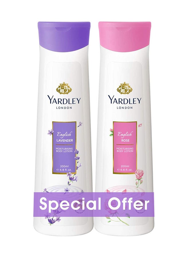 Yardley Pack Of 2 Body Lotion English Lavender With English Rose 200ml 