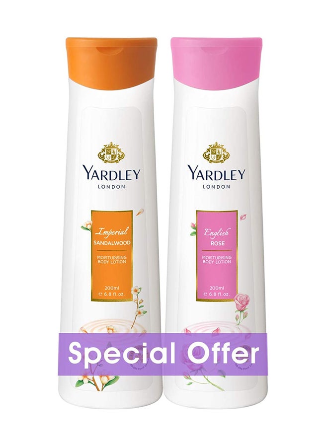 Yardley Pack Of 2 Body Lotion Imperial Sandalwood With English Rose 200ml