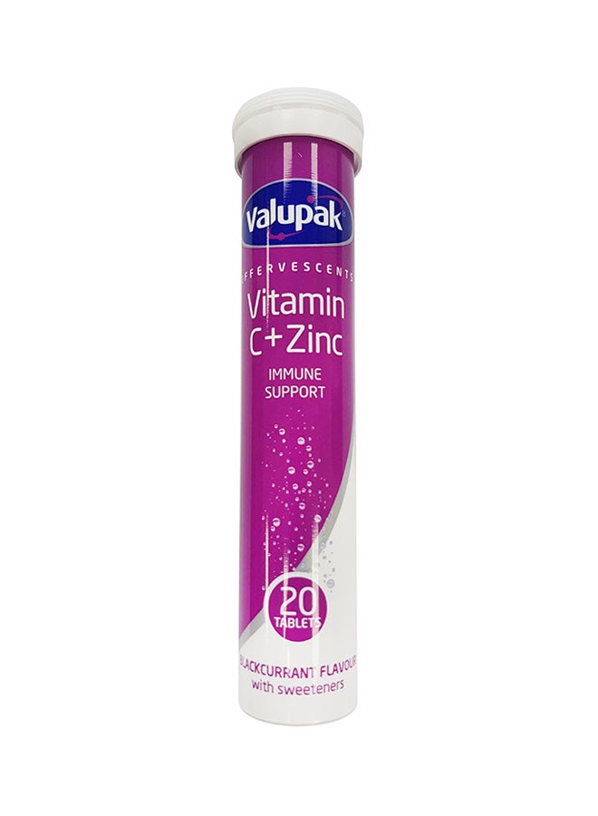 Immune Support Vitamin C And Zinc Supplements, 20 Tablets