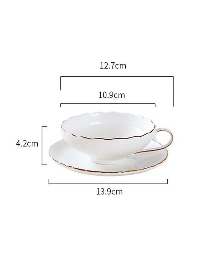 3- Piece Fine Ceramic Coffee Cup Set White - Image 2