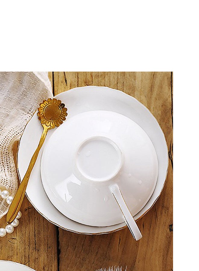 3- Piece Fine Ceramic Coffee Cup Set White - Image 5