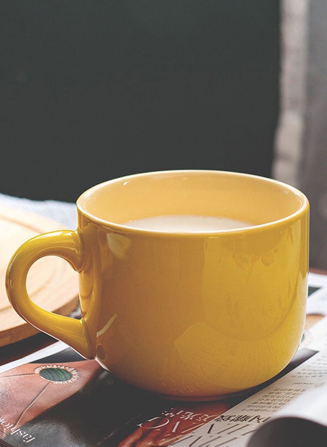 Boutique Creative Ceramic Cup Yellow 11x9cm - Image 2