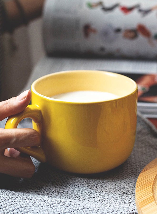 Boutique Creative Ceramic Cup Yellow 11x9cm - Image 4