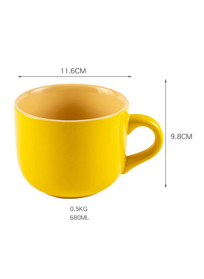 Boutique Creative Ceramic Cup Yellow 11x9cm - Image 3