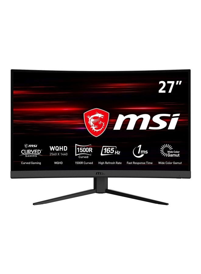 MSI 27-inch Curved Gaming Monitor, 16:9 WQHD (2560 x 1440), 1440p, 2K, VA, 165Hz, 1ms, 1500R, FreeSync Premium, DisplayPort, HDMI, Night Vision, Frameless, Anti-, Less Blue Light Optix G27CQ4 Black  - Image 1