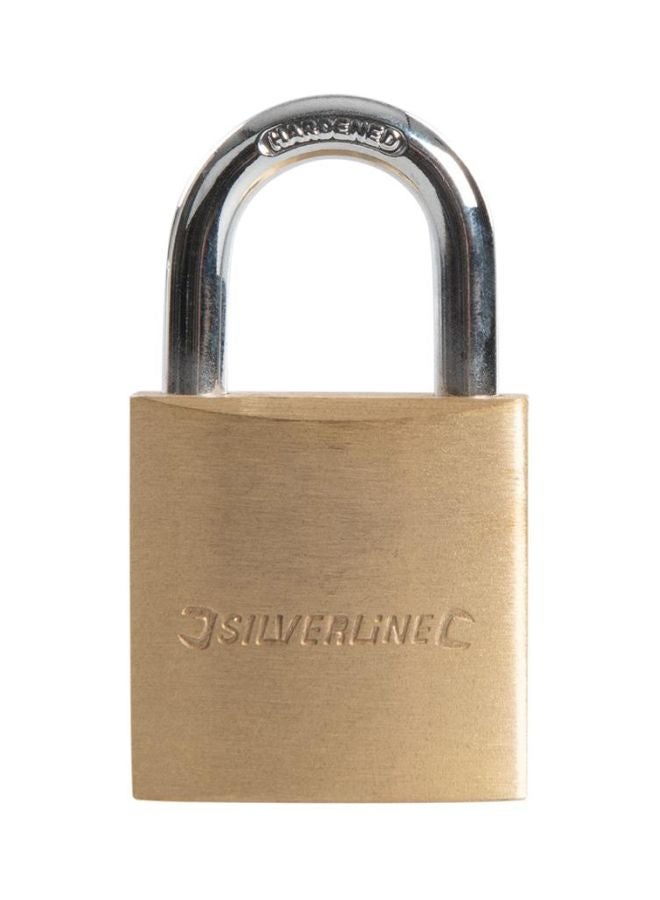 Silverline Brass Padlock With 3-Piece Key Set Gold/Silver 30mm - Image 2