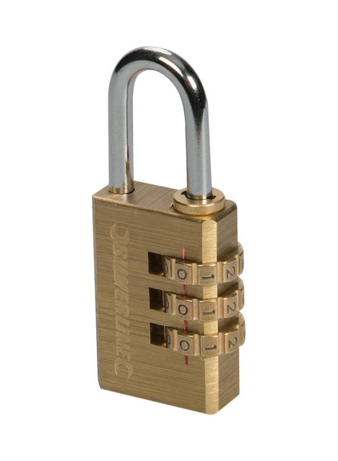 Silverline 3-Digit Combination Padlock Gold/Silver 