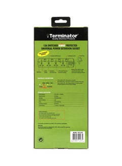 Terminator Surge Protection 4 Way Universal Power Extension Socket With Individual Switches & Indicators 3M 13A White 30x5x13cm  - Image 3