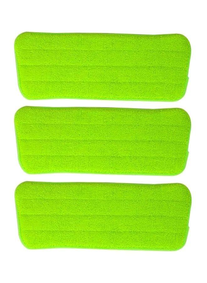 3-Piece Replacement Spray Mop Head Pad Set Green 42x14cm