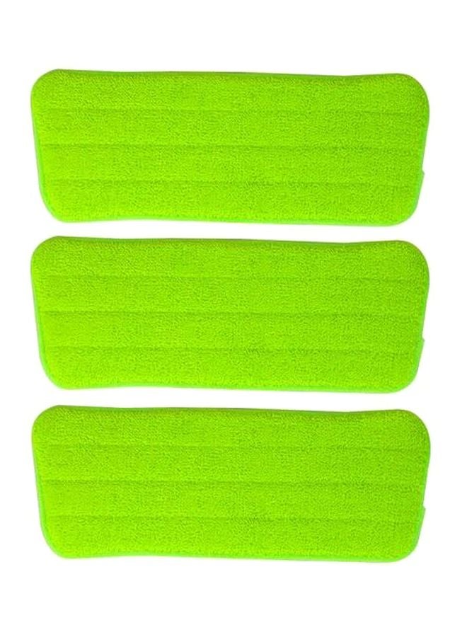 3-Piece Microfiber Replacement Spray Mop Head Pad Set Green 42x14cm