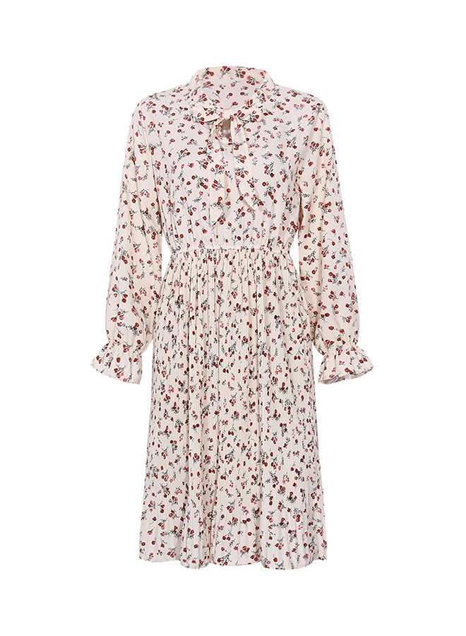 Floral Printed Midi Dress Pink - Image 1