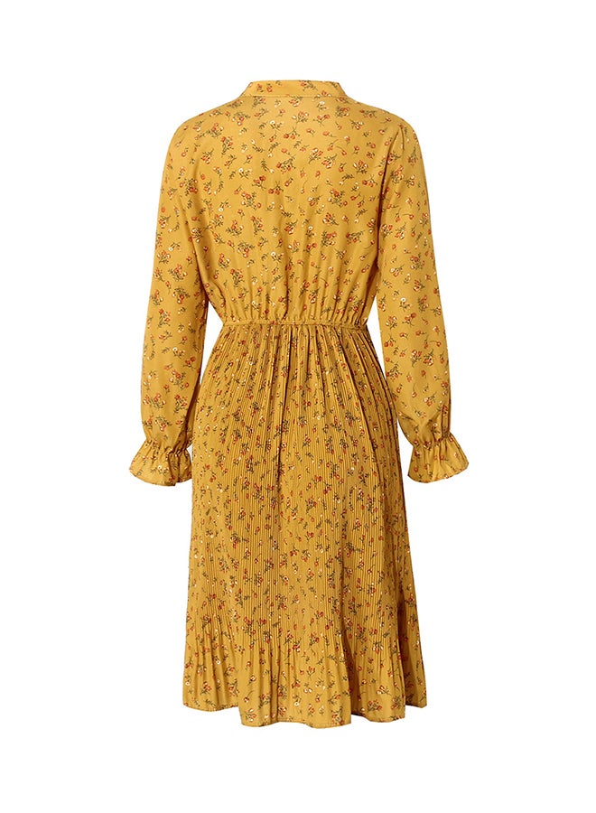 Floral Printed Midi Dress Yellow - Image 2