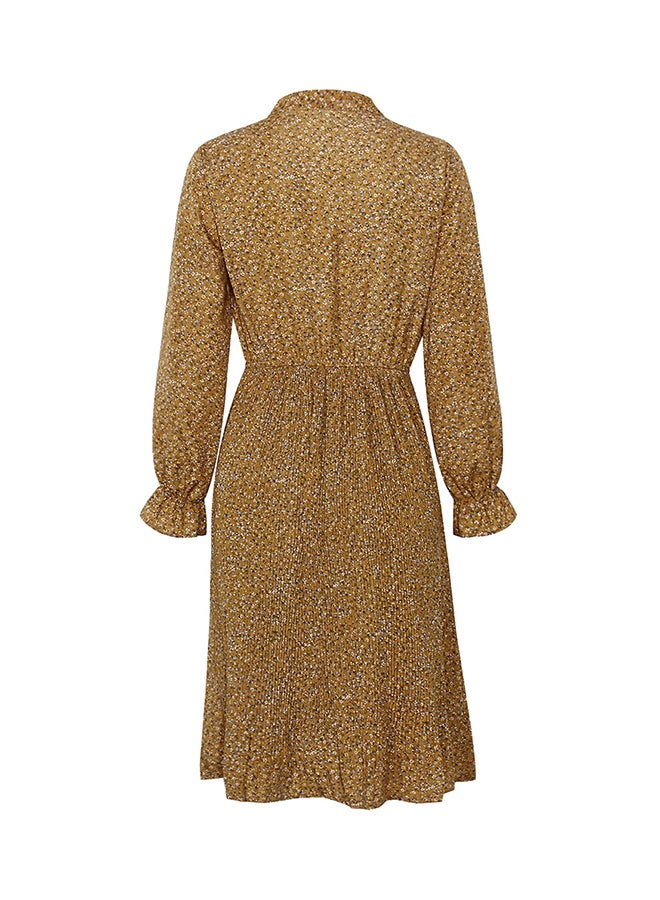 Floral Printed Midi Dress Yellow - Image 2