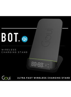 Goui 15W Ultra Fast Wireless Charging Stand With Clock Black  - Image 2