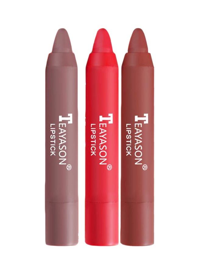 TEAYASON - 3-Piece Matte Lipstick Set Multicolour - Image 1