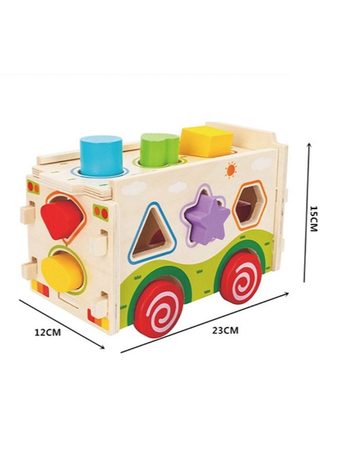 عربست لعبة تصنيف الأشكال على شكل حافلة 23x12x15سم - Image 2