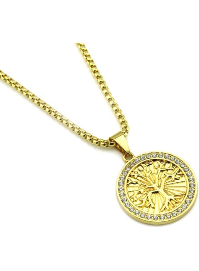 Beauenty Zinc Alloy Stone Studded Tree Of Life Pendant Necklace - Image 2
