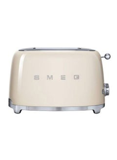 smeg 2 Slice Toaster 950W 950.0 W TSF01CRUK Beige/Silver  - Image 3