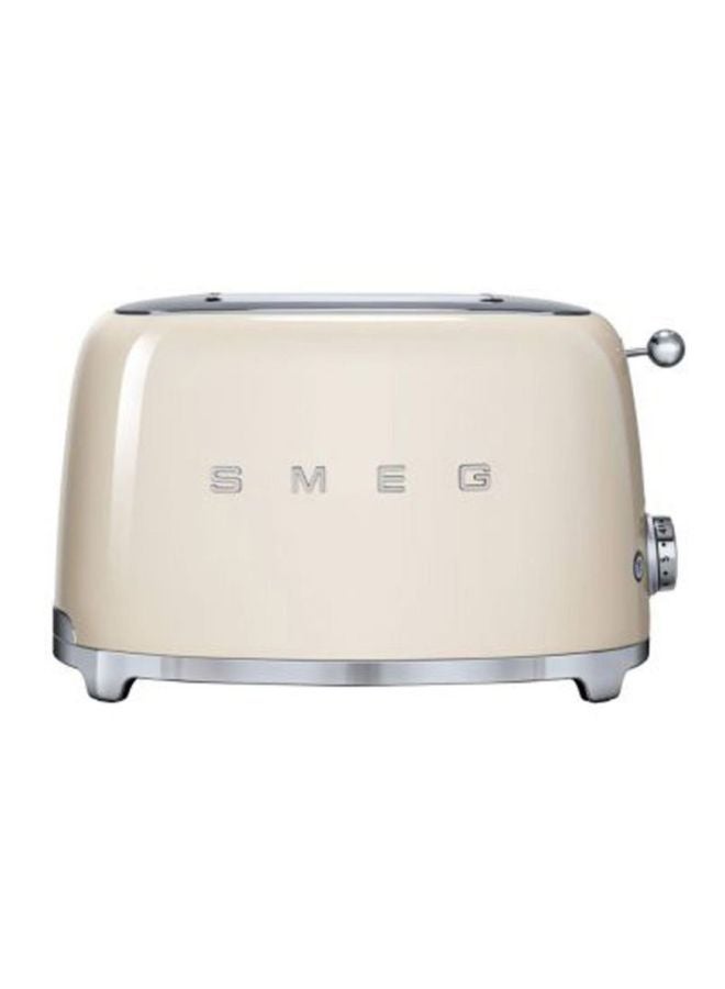 smeg 2 Slice Toaster 950W 950.0 W TSF01CRUK Beige/Silver  - Image 3
