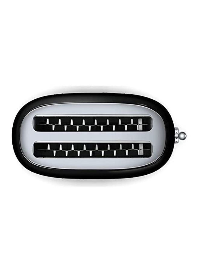 smeg - 4-Slice Retro Style Toaster 1500W 1635.0 W TSF02BLUK Black/Silver - Image 1