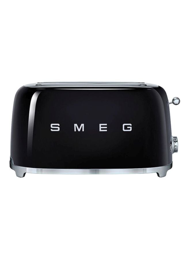 smeg - 4-Slice Retro Style Toaster 1500W 1635.0 W TSF02BLUK Black/Silver - Image 1