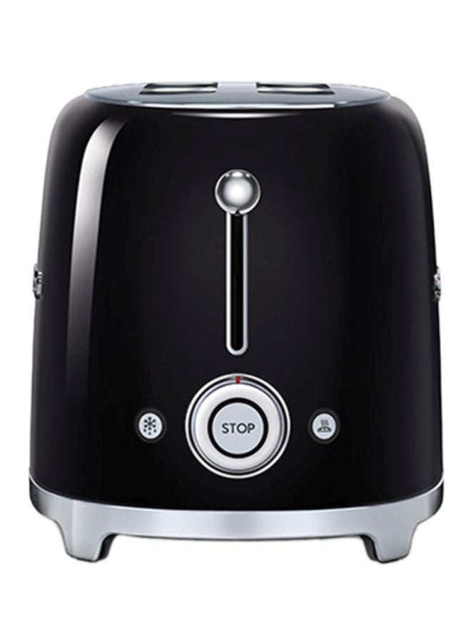 smeg - 4-Slice Retro Style Toaster 1500W 1635.0 W TSF02BLUK Black/Silver - Image 1