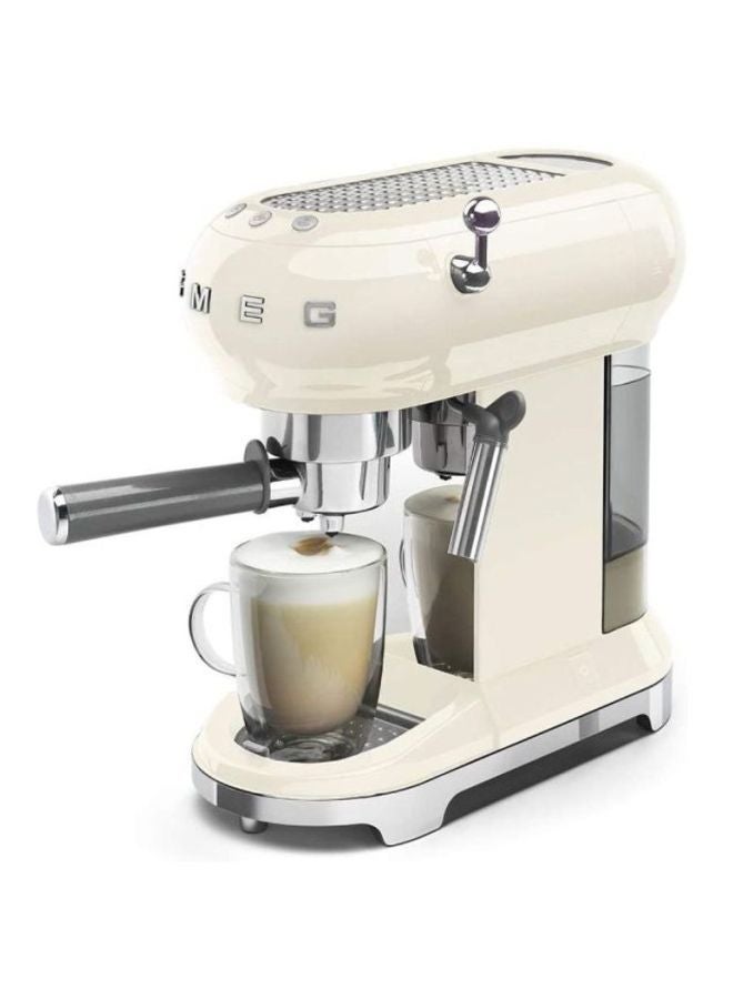 smeg - 50's Style Espresso Coffee Machine 1350W 1 L 1350 W ECF01CREU/AU Cream/Silver - Image 1