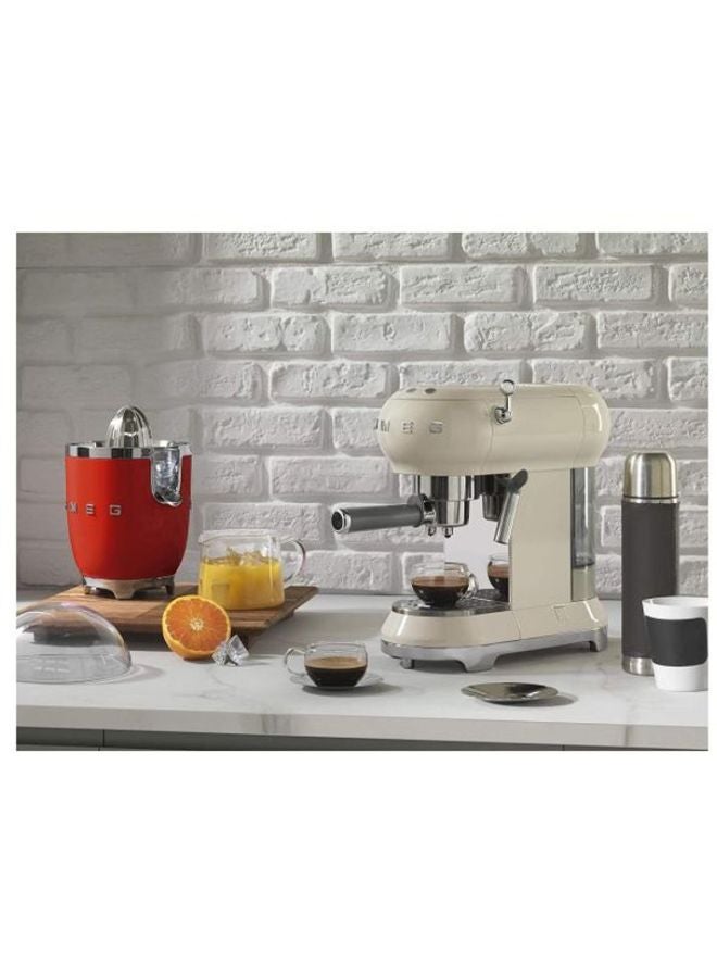 smeg - 50's Style Espresso Coffee Machine 1350W 1 L 1350 W ECF01CREU/AU Cream/Silver - Image 1