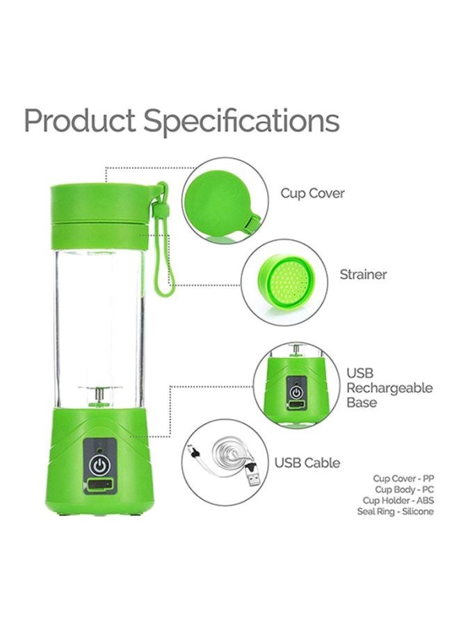 شاشكا خلاط كهربائي صغير بمنفذ USB 2976 شفاف / أخضر  - Image 4