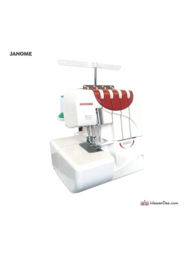 Janome Overlocking Sewing Machine White/Red 9kg - Image 2