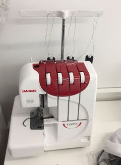 Janome Overlocking Sewing Machine White/Red 9kg  - Image 3
