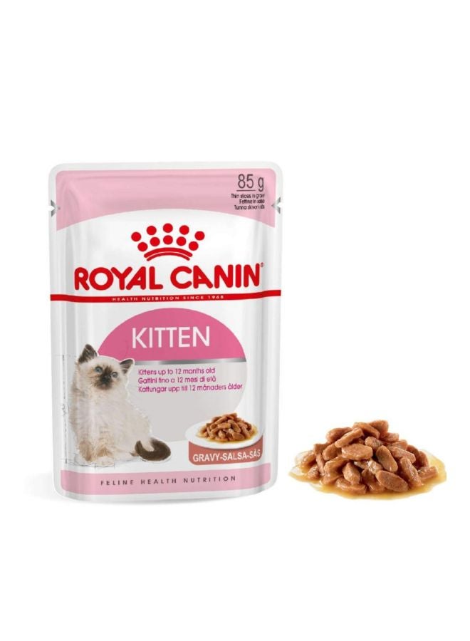 رويال كانين طعام رطب إنستنكتيف للقطط الصغيرة، عبوة من 12 قطعة بني 85جرام - Image 1