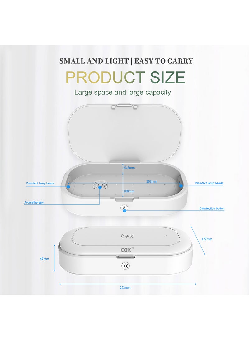 Generic - Wireless Charger With UV Sterilizer And Phone Sanitizer Light Disinfection Box White - Image 1
