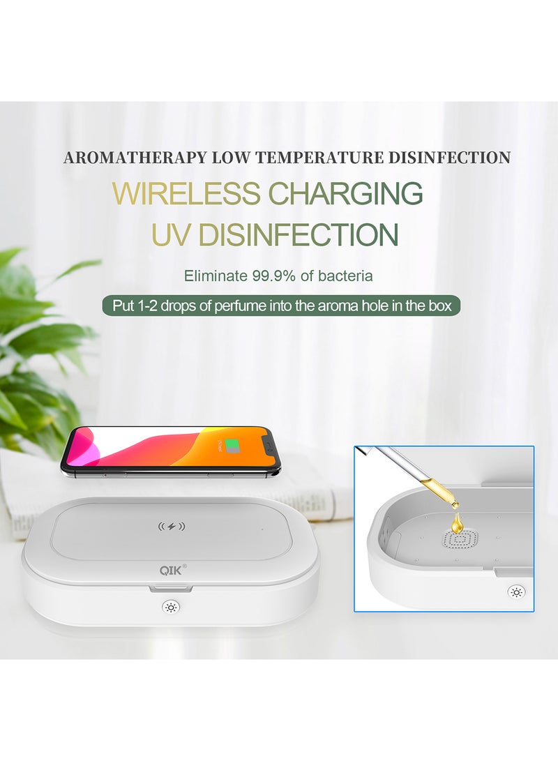 Generic - Wireless Charger With UV Sterilizer And Phone Sanitizer Light Disinfection Box White - Image 1