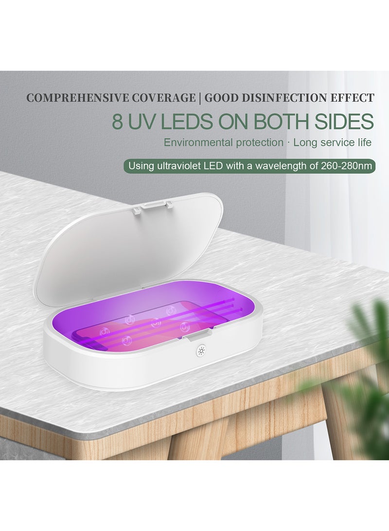 Generic - Wireless Charger With UV Sterilizer And Phone Sanitizer Light Disinfection Box White - Image 1