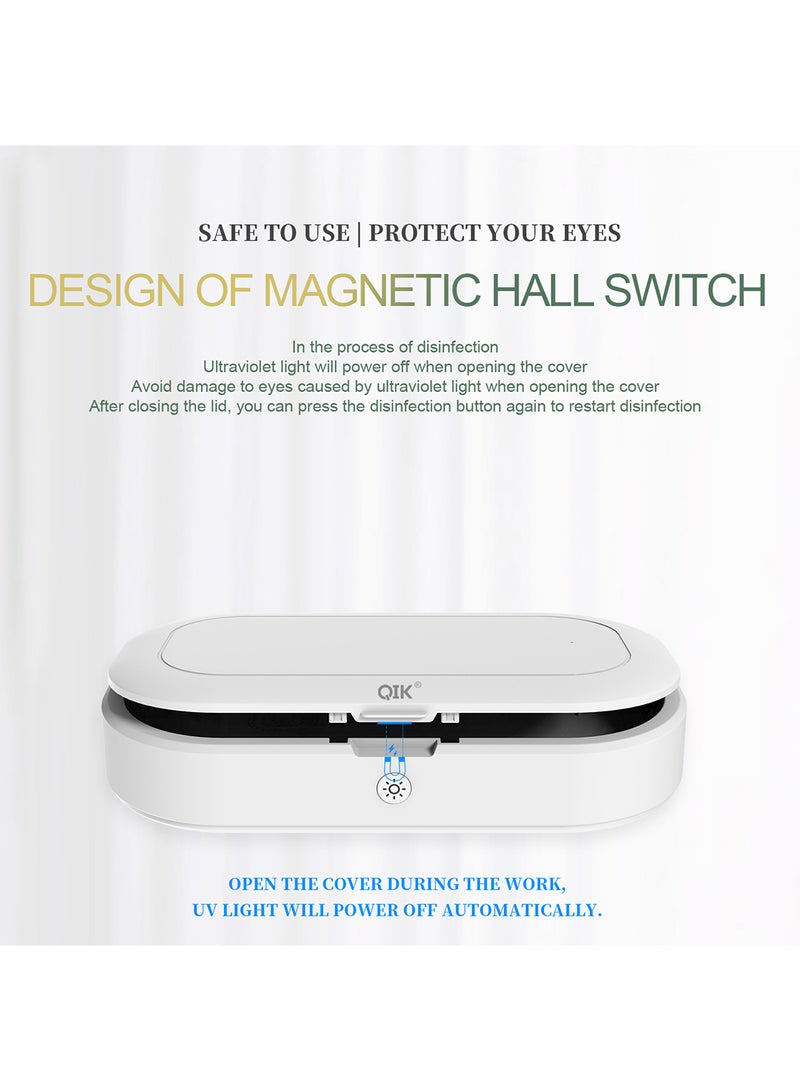 Generic - Wireless Charger With UV Sterilizer And Phone Sanitizer Light Disinfection Box White - Image 1