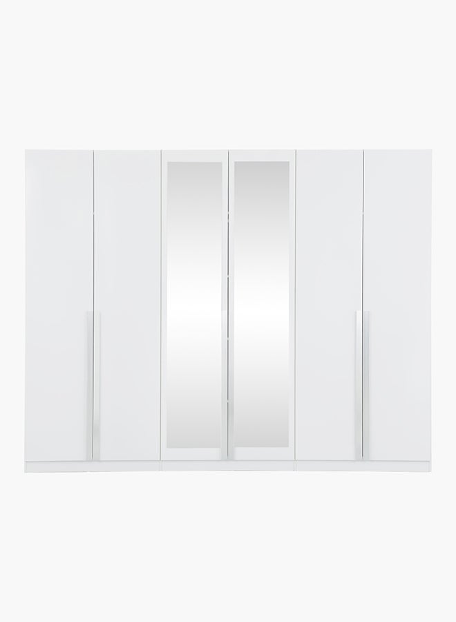 هوم بوكس خزانة ملابس 6 أبواب بمرآتين من بيكاسو أبيض 271 x 216 x 59سم - Image 2