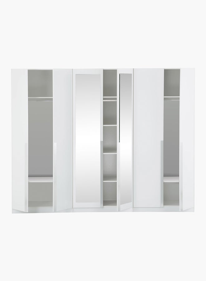 هوم بوكس خزانة ملابس 6 أبواب بمرآتين من بيكاسو أبيض 271 x 216 x 59سم - Image 3