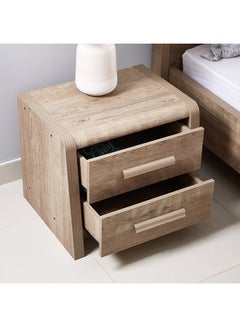 هوم بوكس طاولة سرير جانبية بدرجين من كيرفي بني 53.2x55x44سم  - Image 4