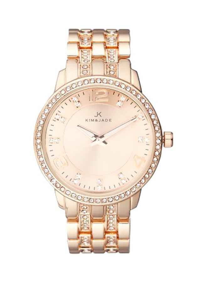 KIM & JADE - Women's Stainless Steel Analog Watch 2031L-3G - 32 mm - Rose Gold/Clear - Image 1