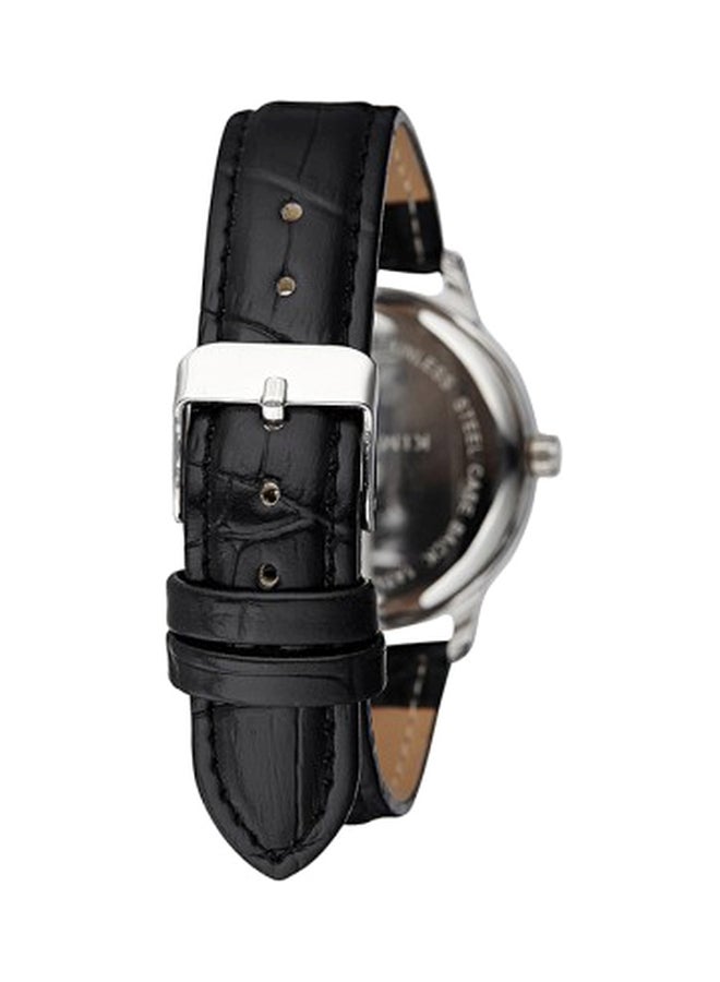 KIM & JADE - Women's Stone Studded Analog Watch 2031L-SBBL - 32 mm - Black - Image 1